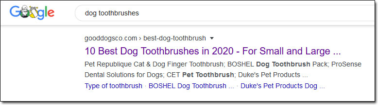Dog Toothbrushes Search Results Example